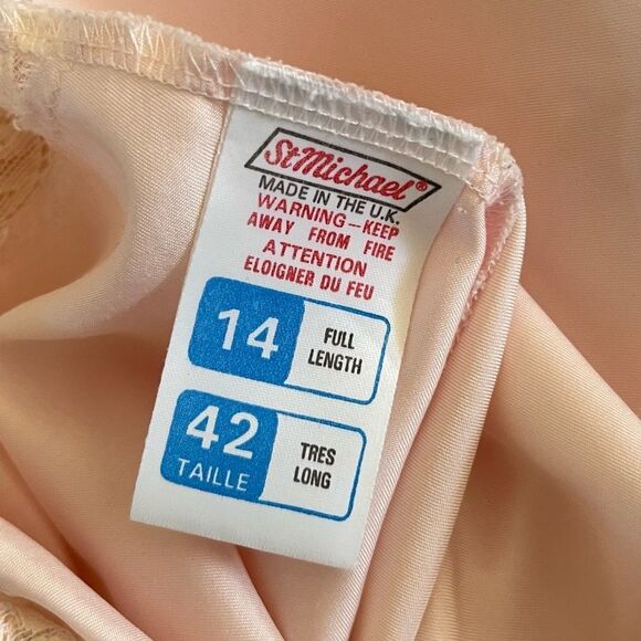 Vintage St. Michael Pink Satin Long Nightgown Slip - Picture 5 of 9